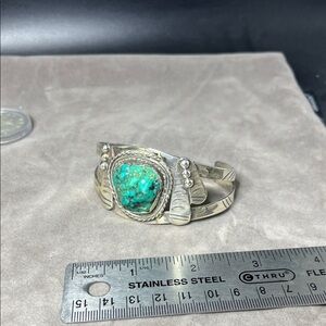 Native Turquoise sterling silver unisex Bracelet 39g